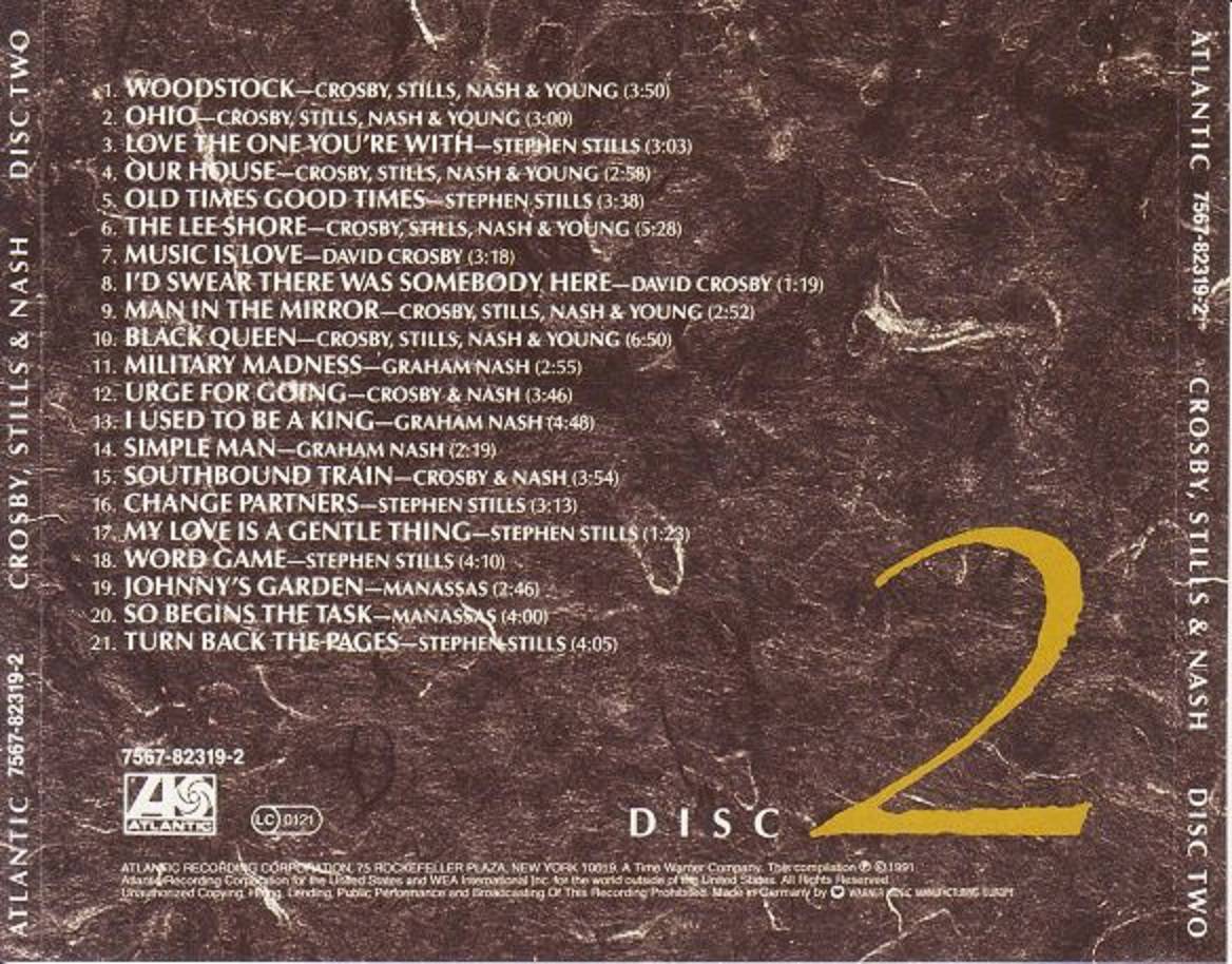 Crosby, Stills and Nash CSN : CD 2 Back